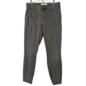 Anthropologie Womens Jefferson Khaki Green Slim Utility Pants Size 29